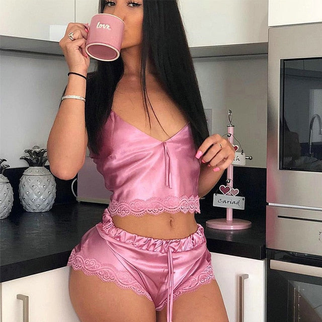Sexy sleepwear silk Lingerie-Avenue