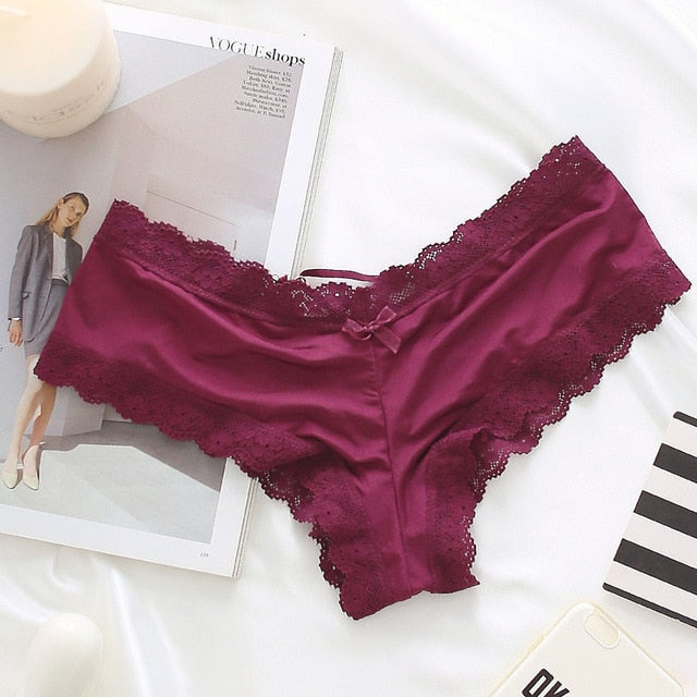 Back bandage satin lace panty Lingerie-Avenue