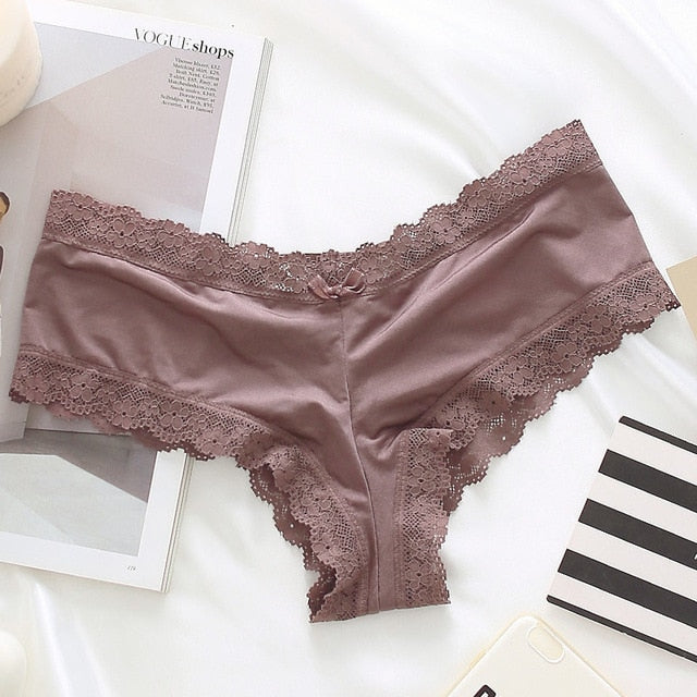 Back bandage satin lace panty Lingerie-Avenue