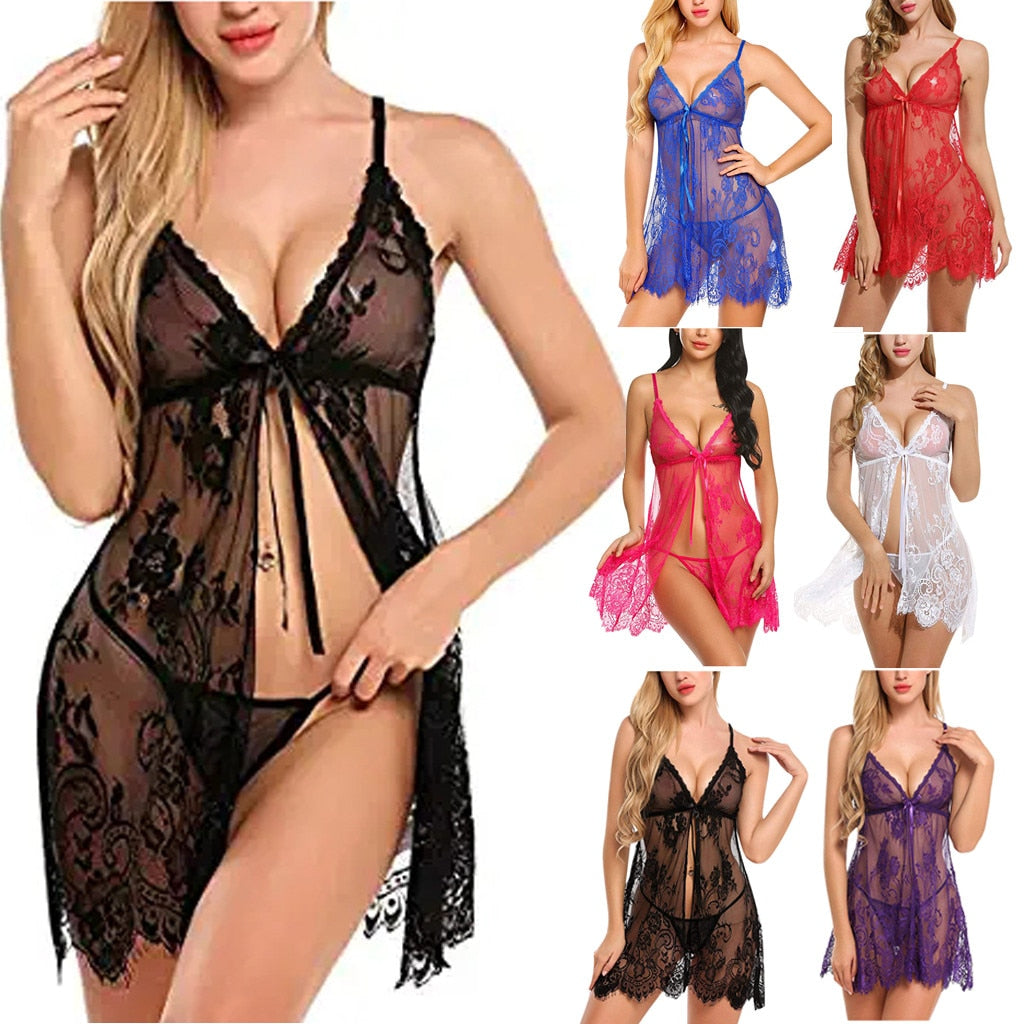 Open sleepwear lace Lingerie-Avenue