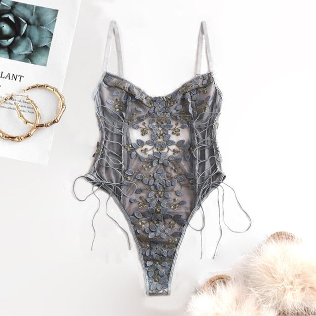 Bodysuit Lace Mesh Lingerie-Avenue