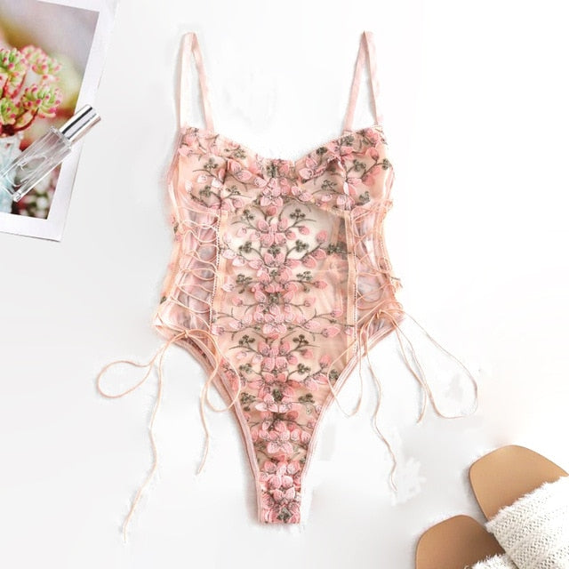 Bodysuit Lace Mesh Lingerie-Avenue