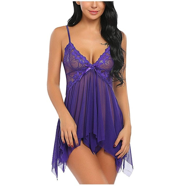 Nightgowns lace transparent Lingerie-Avenue