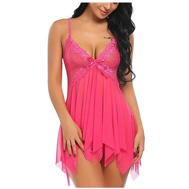 Nightgowns lace transparent Lingerie-Avenue