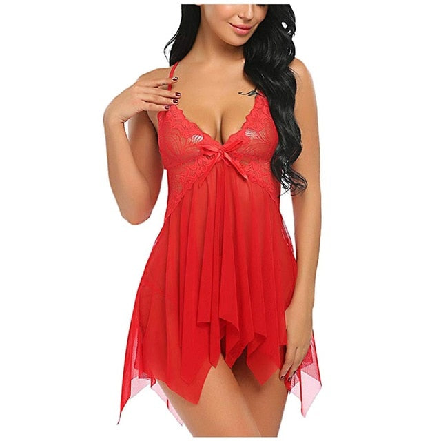 Nightgowns lace transparent Lingerie-Avenue
