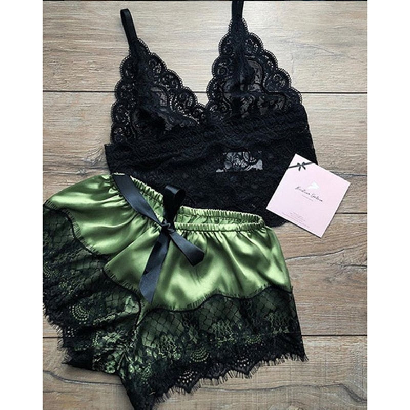 Sleepwear satin lace fashion Lingerie-Avenue